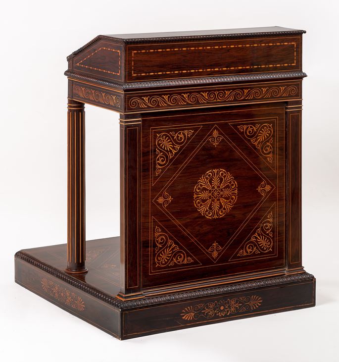 Henry Thomas Peters - An unique Italian carved and veneered kingwood and maple inlaid Massonic Lectern | MasterArt